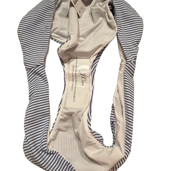 J. Crew Hipster Bikini Swim Bottom in Seersucker Blue White Stripe Sz XXL NEW - Picture 3 of 6